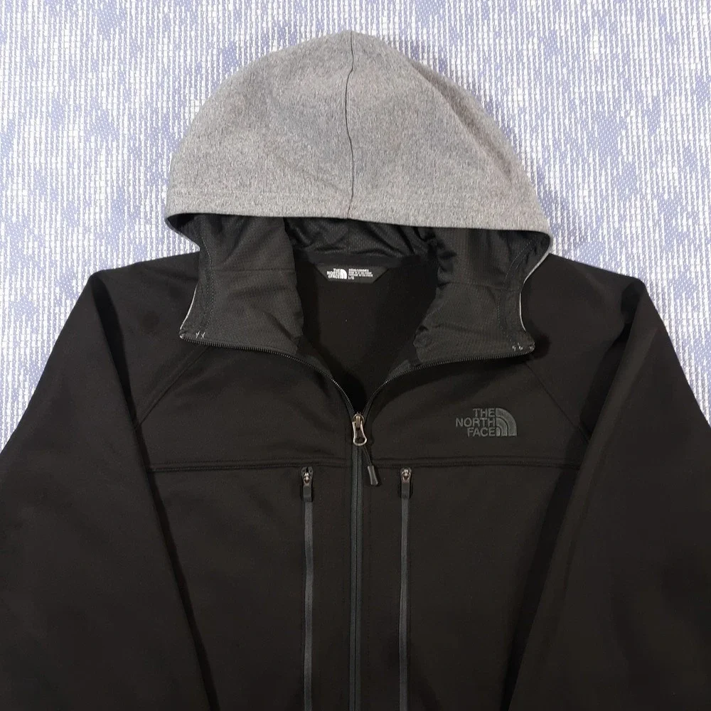 The North Face Jacket Hooded Mens Large Black Full Zip Outdoor